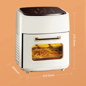 Air fryer oven with a visible viewing window
