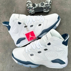 Air Jordan 6 Retro "Midnight Navy" sneakers and a PlayStation 5 DualSense controller