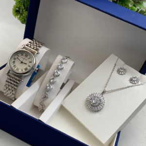  ladies' silver-toned jewelry set 