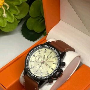 Amber Time Men's Leather Strap Watch — Premium Quality Wristwatch for the Modern Gentleman