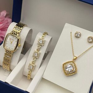 Dripping in Gold Zirconia Ice Jewelry Suite